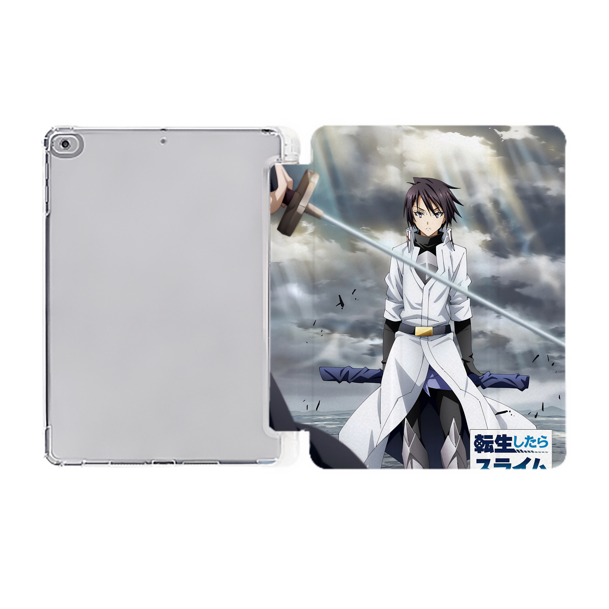 （画像用） 転スラ Regarding Reincarnated to Slime IPad ケース ペン収納付き 三つ折りスタンド PUレザー×シリコン 対応機種9.5/10.5/10.9インチ